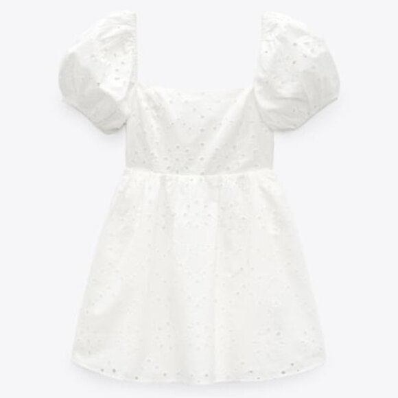 ZARA DRESS WITH CUTWORK EMBROIDERY SIZE L 0881/318 - Picture 4 of 12